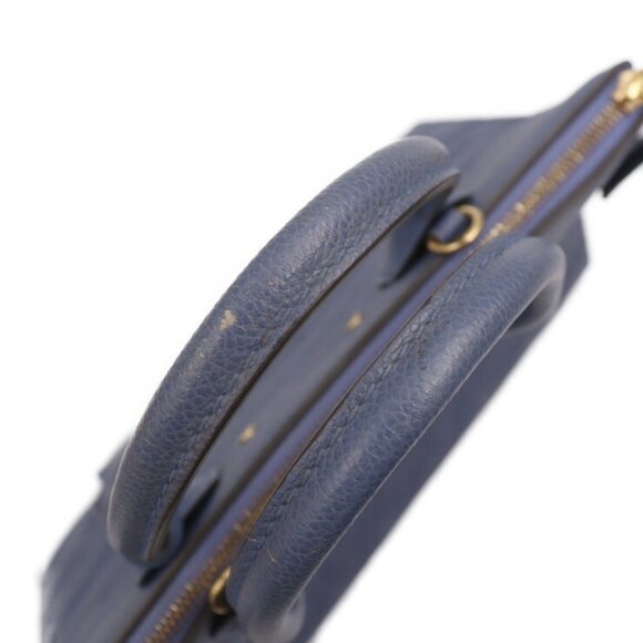 LOUIS VUITTON Blue Monogram Leather Tote Bag - Picture 8 of 10